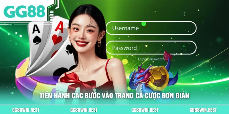 Tiến hành các bước vào trang cá cược đơn giản